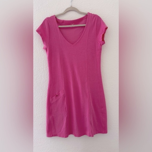 Toad & Co / Horny Toad M Pullover Pink Shirt Dress Single Pocket Cotton Blend - Picture 4 of 8
